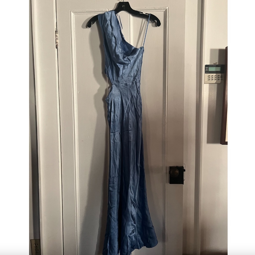 NWT Bec and Bridge DELPHINE ASYM MIDI DRESS - CORNFLOWER - Picture 3 of 5
